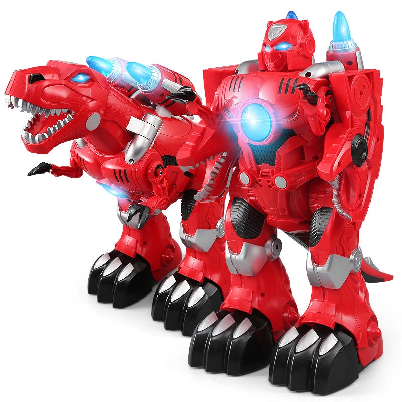 Roaring Red RC Dragon Robot Unleashed Battery-Powered Transforming Beast Action Toy